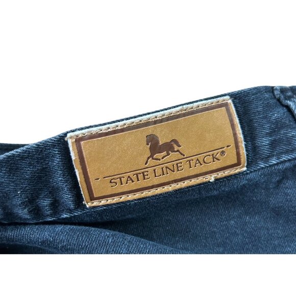 State Line Tack Womens Blue Denim Riding Breeches Cotton Stretch Equestrian Deni - Picture 4 of 10